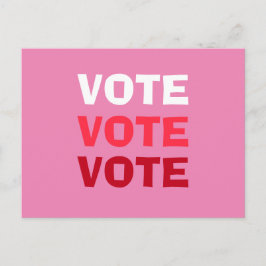 Frauen wählen politische Wahlkampagne in Rosa Postkarte