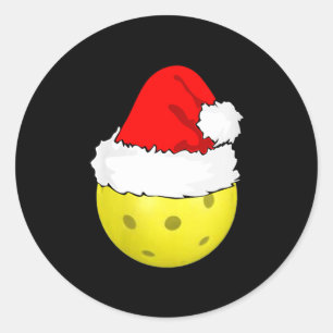 Frauen Weihnachten Pickleball Pickle Ball Santa Hu Runder Aufkleber