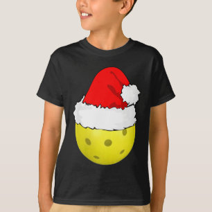 Frauen Weihnachten Pickleball Pickle Ball Santa Hu T-Shirt