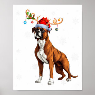 Frauen Weihnachtslichter Rentier Santa Hut Bullmas Poster