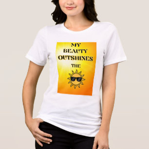 FRAUEN WEIß MOTIVATIONAL GRAPHIC OUTSHINE SONNE Tri-Blend SHIRT