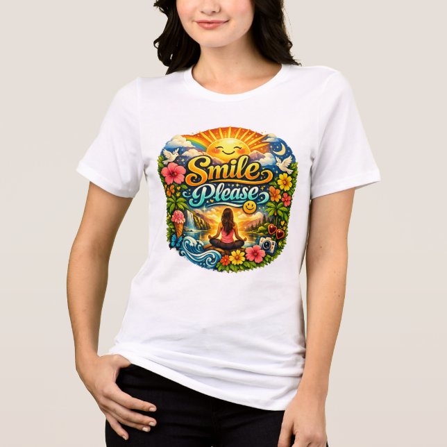 Frauen Weißes T-Shirt Tri-Blend Shirt (Vorderseite)