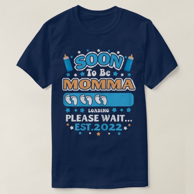 Frauen werden bald Momma Oma Loading EST 2022 F T-Shirt (Design vorne)