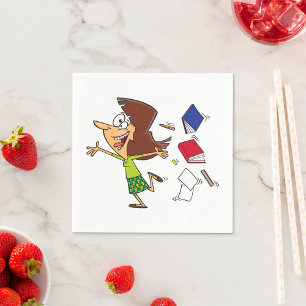 Frauen werfen Bücher Papier Napkins Serviette