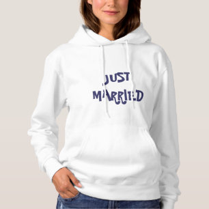 Frauen White Hoodie Just heiratet