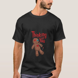 Frauen Wicca Hexenwerk Voodoo-Puppe Denkend T-Shirt