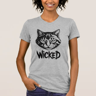 Frauen „Wicked“ Katzen T-Shirt – Cute & Edgy Grafi