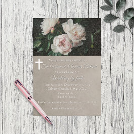 Frauen-Winter-Rückzug Beige Floral Kirche Einladung