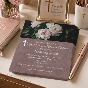 Frauen-Winter-Rückzug Blush Pink Floral Kirche Flyer