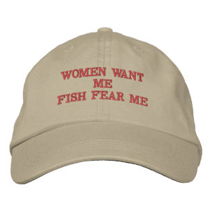 Frauen wollen mich Fisch fürchtet mich Baseballkap Bestickte Baseballkappe