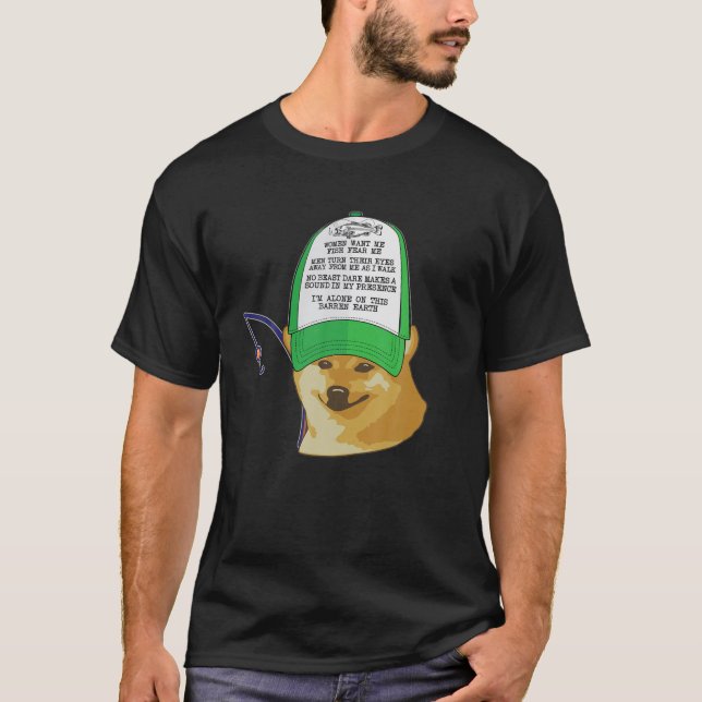 Frauen Wollte mich, Fisch Angst, dass sie Doge Fun T-Shirt (Vorderseite)
