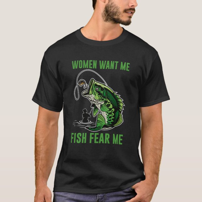 Frauen Wollte mich, Fische fürchten mich T-Shirt (Vorderseite)