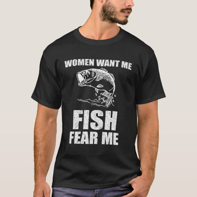 Frauen Wollte mir Fische Angst zu fischen T-Shirt (Vorderseite)