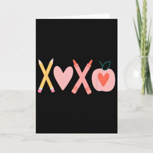 Frauen Xoxo Lehrerin Valentinstag Bleistift und Ap Karte