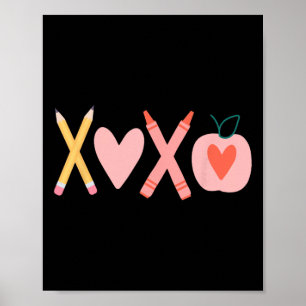 Frauen Xoxo Lehrerin Valentinstag Bleistift und Ap Poster