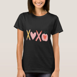 Frauen Xoxo Lehrerin Valentinstag Bleistift und Ap T-Shirt