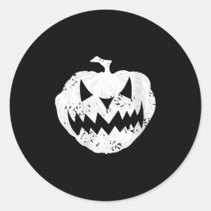 Frauen Y Pumpkin Gesicht gestört Dunkellichthalme Runder Aufkleber