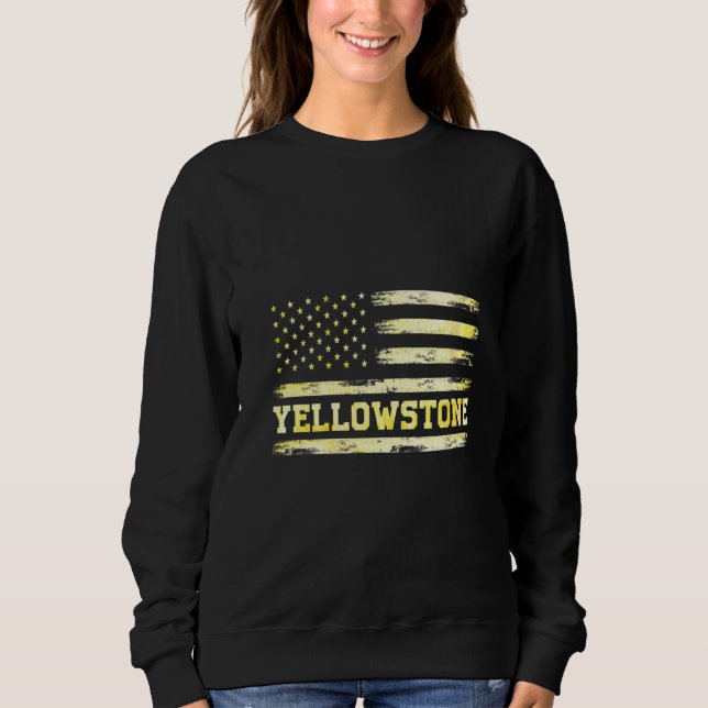 Frauen Yellowstone American Flag Vintag Patriotic Sweatshirt (Vorderseite)