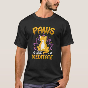Frauen Yoga Pfoten Und Meditieren Katze Yogi Namas T-Shirt