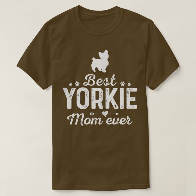 Frauen Yorkie Mama Ever Funny Dog Mama Bestes Haus T-Shirt (Design vorne)