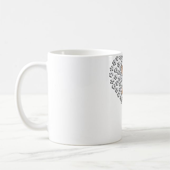 Frauen Yorkshire Terrier Lover Dog Paw Design Hear Kaffeetasse (Links)