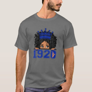 Frauen Zeta-1920 Afro Hair Crown Phi-Beta Handzeic T-Shirt