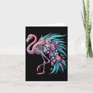 Frauen Zucker-Schädel-Mexikanischer Flamingo Dia D Karte