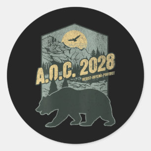 Frauen zum AC 2028 für Präsident Resist Bear Alexa Runder Aufkleber