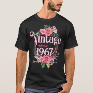 Frauen zum Geburtstag Geboren im März 1967 Blume h T-Shirt