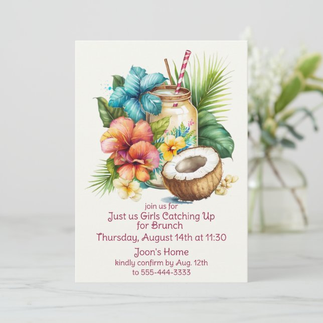 Frauen zusammen einladung (Stehend Vorderseite)