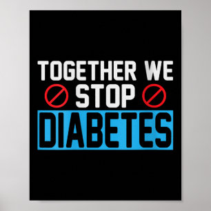 Frauen zusammen stoppen wir Diabetes am V-Nacken Poster