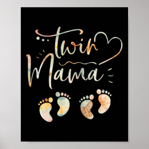 Frauen Zwillingsmama-Mama Blütenblütenblütenblüte Poster