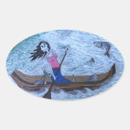 Frauenarbeit Ovaler Aufkleber