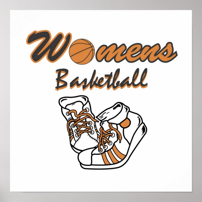 Frauenbasketball Schuhe T - Shirt und Geschenke Poster (Vorne)