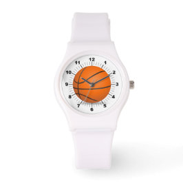 Frauenbasketball Sporty White Silicon Watch Armbanduhr