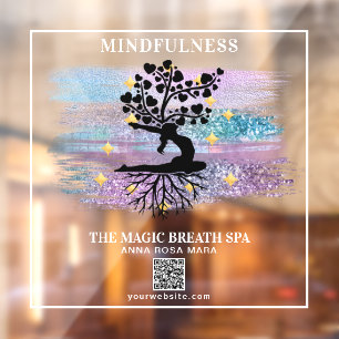 ** Frauenbaum Reiki Yoga Meditation Fensteraufkleber