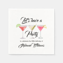 Frauencocktail Sommer 50. Geburtstagsparty Serviette