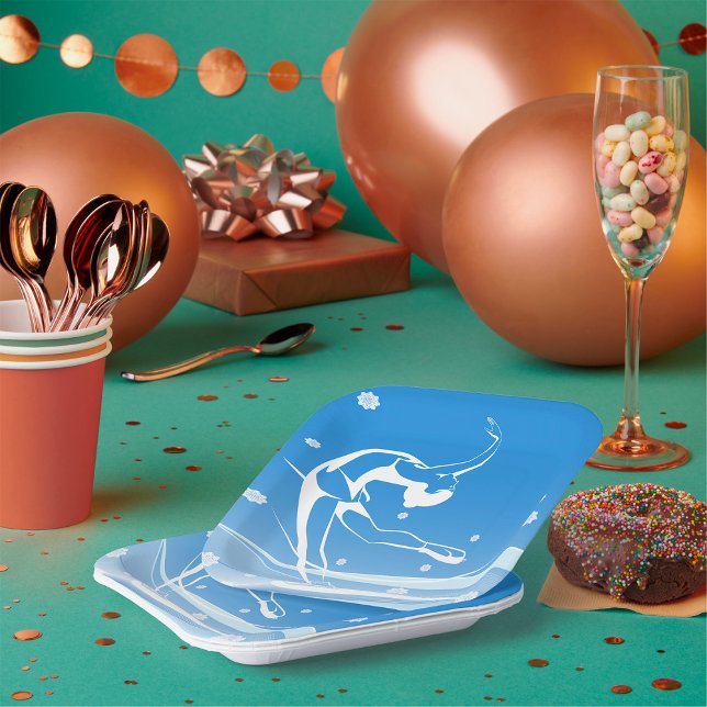 Fraueneis Skaten Sport Illustration Pappteller (Von Creator hochgeladen)