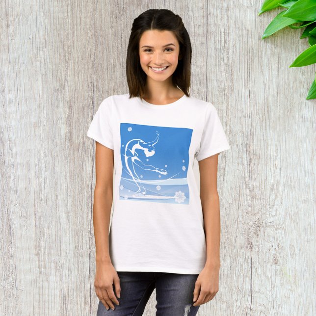 Fraueneis Skaten Sport Illustration T-Shirt (Von Creator hochgeladen)