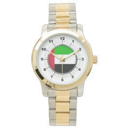 Frauenemirates-Flagge Oversized Two-Tone Watch Armbanduhr