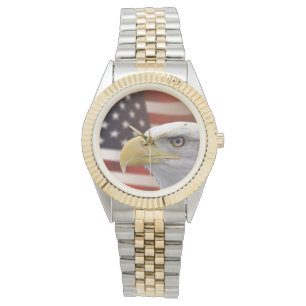Frauenfahne "American Eagle Flag - Zwei-Tonen-Uhr Armbanduhr
