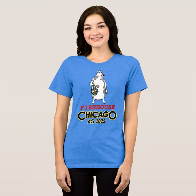 Frauenfeuerhaus in Chicago Daisy T-Shirt Tri-Blend Shirt (Vorderseite voll)