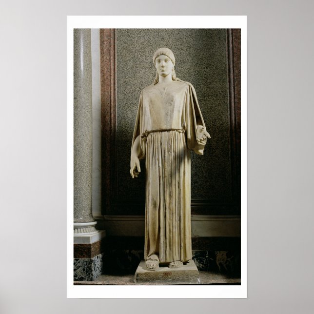 Frauenfigur mit Peplos, griechisch (Marmor) Poster (Vorne)