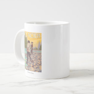 Frauenfischen - Glacier-Nationalpark, MT Jumbo-Tasse
