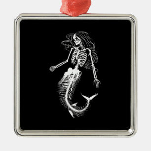 Frauenfunny Halloween Meerjungfrau Skeleton Gesche Ornament Aus Metall