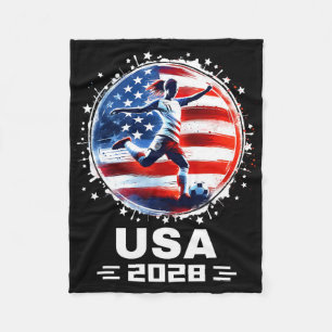 Frauenfußball-Amerikanische-Flagge-Fußballbekleidu Fleecedecke