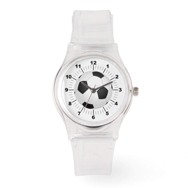 Frauenfußball Sporty Pink Silicon Watch Armbanduhr (Vorderseite)