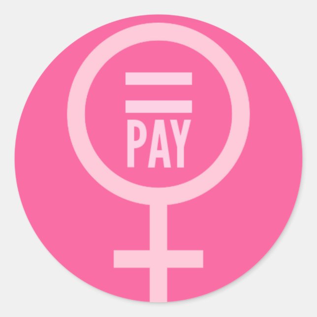 Frauengehälter Runder Aufkleber (Vorderseite)