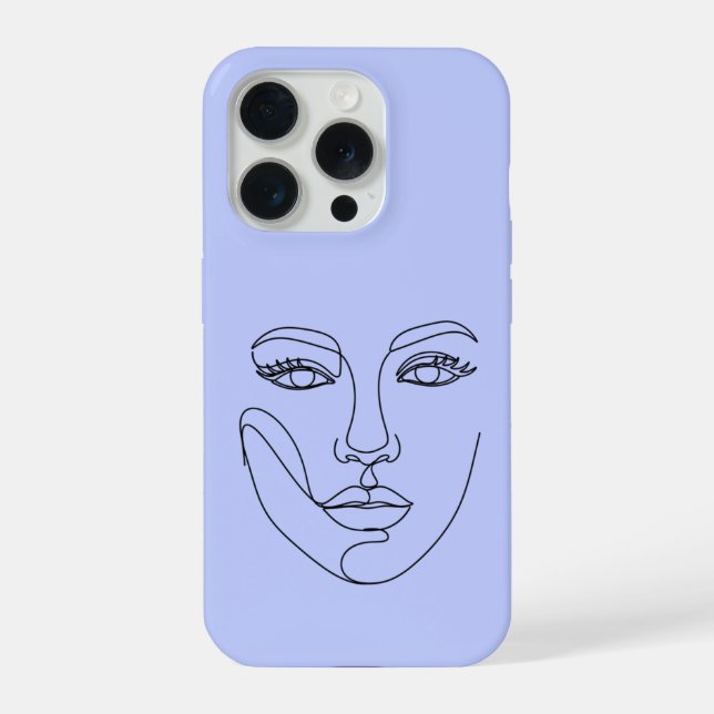 Frauengesicht Abstrakte moderne Linienkunstgestalt iPhone Hülle (Rückseite)