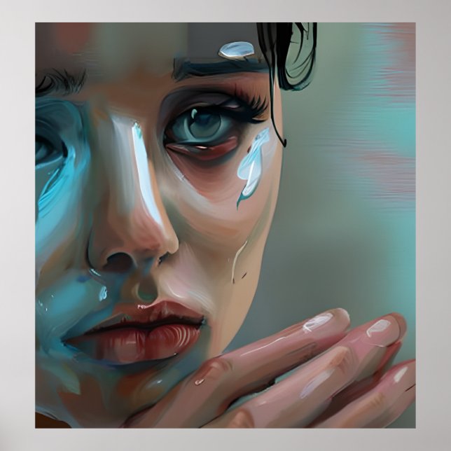 Frauengesicht | AI Generated Artwork Poster (Vorne)